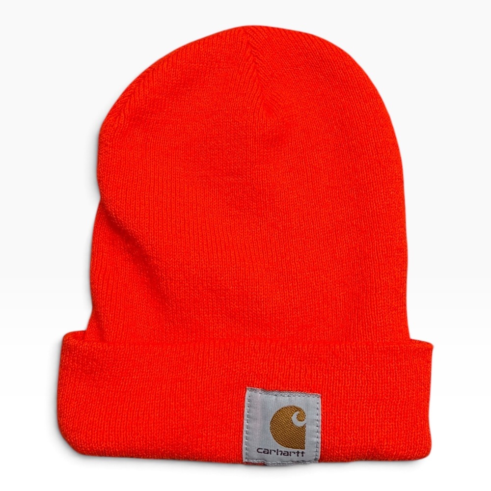 Carhartt A18 Blaze Orange Acrylic Knit Beanie Watch Hat Mens OS Made in Canada